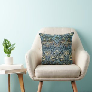 William Morris Peacock and Dragon Woven Design Cushion