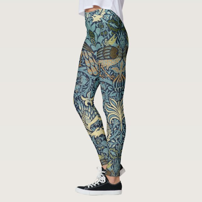 William Morris Peacock and Dragon Woven Design Leggings (Left)