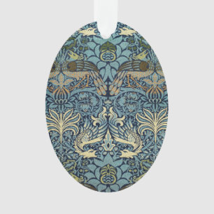 William Morris Peacock and Dragon Woven Design Ornament