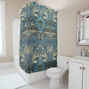 William Morris Peacock and Dragon Woven Design Shower Curtain