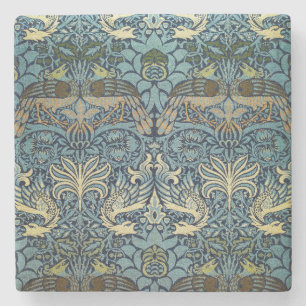 William Morris Peacock and Dragon Woven Design Stone Coaster