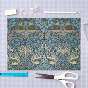 William Morris Peacock and Dragon Woven Design Tissue Paper