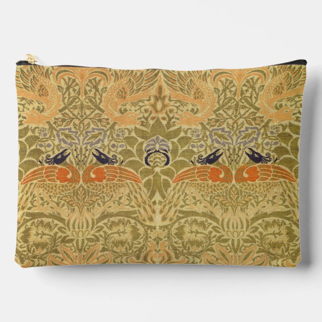 William Morris Peacock & Dragon Arts & Crafts Accessory Pouch (Front)