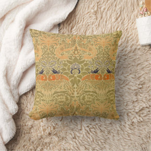 William Morris Peacock & Dragon Arts & Crafts Cushion