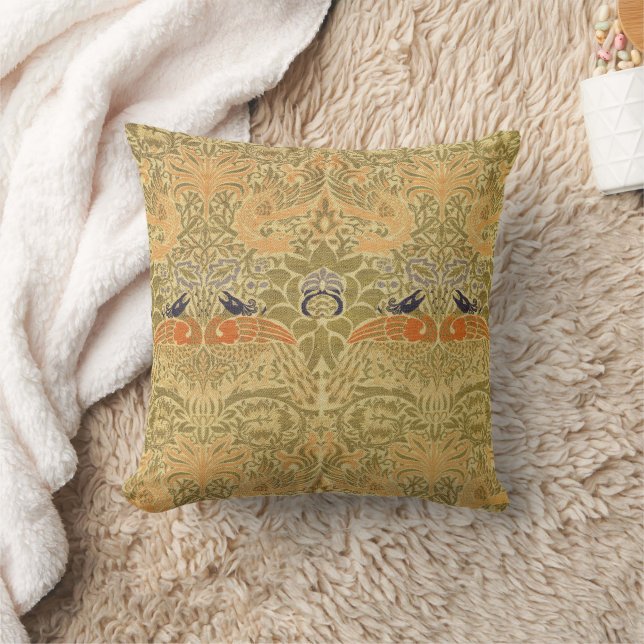 William Morris Peacock & Dragon Arts & Crafts Cushion (Blanket)