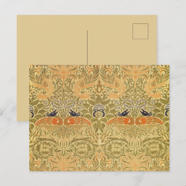 William Morris Peacock & Dragon Arts & Crafts Postcard (Front/Back)