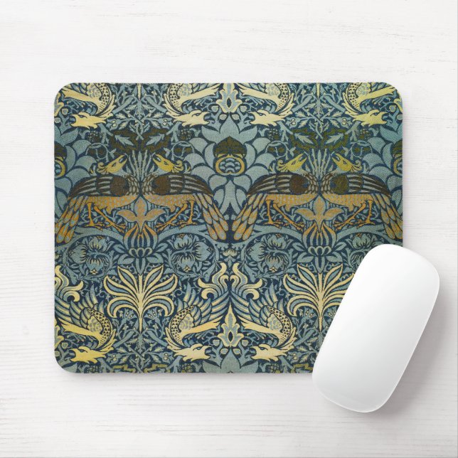 William Morris Peacock Dragon Classic Mouse Mat (With Mouse)