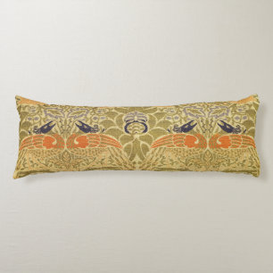 William Morris Peacock Dragon Vintage Arts Crafts Body Cushion