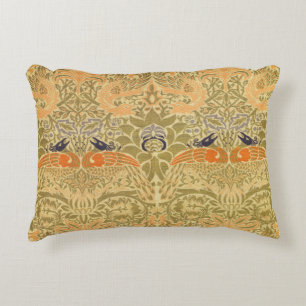 William Morris Peacock Dragon Vintage Arts Crafts Decorative Cushion