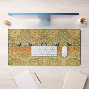 William Morris Peacock Dragon Vintage Arts Crafts Desk Mat