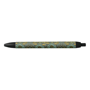 William Morris Peacock Dragon Wallpaper  Black Ink Pen