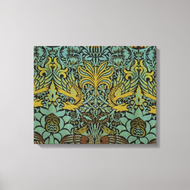 William Morris Peacock Dragon Wallpaper  Canvas Print (Front)