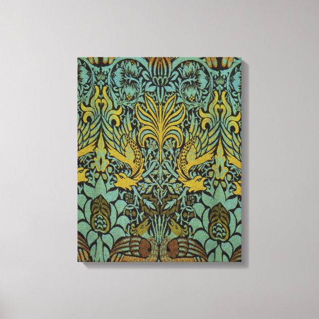 William Morris Peacock Dragon Wallpaper  Canvas Print (Front)