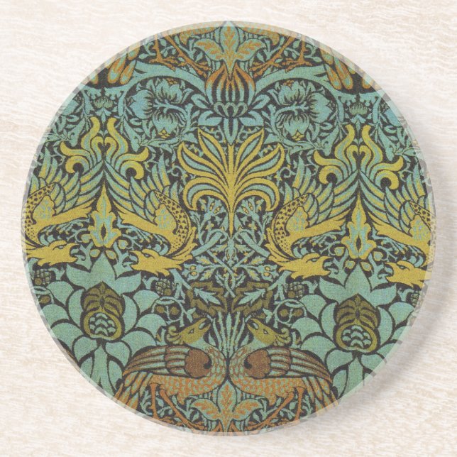 William Morris Peacock Dragon Wallpaper  Coaster (Front)