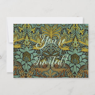 William Morris Peacock Dragon Wallpaper  Invitation