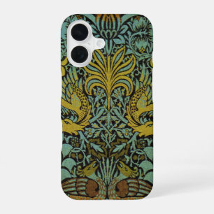 William Morris Peacock Dragon Wallpaper iPhone 16 Case