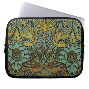 William Morris Peacock Dragon Wallpaper Laptop Sleeve