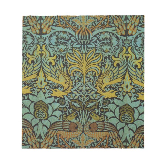 William Morris Peacock Dragon Wallpaper  Notepad (Front)