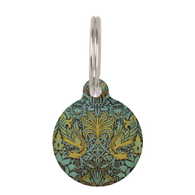 William Morris Peacock Dragon Wallpaper  Pet Tag (Front)