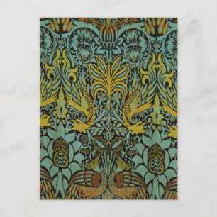 William Morris Peacock Dragon Wallpaper Postcard