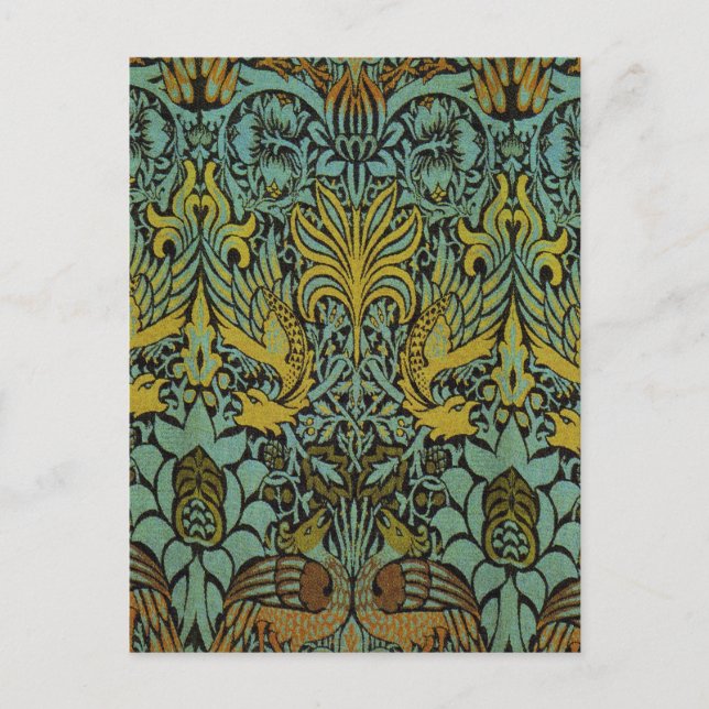 William Morris Peacock Dragon Wallpaper  Postcard (Front)