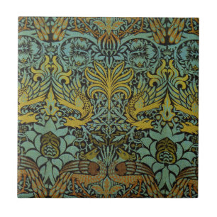 William Morris Peacock Dragon Wallpaper  Tile