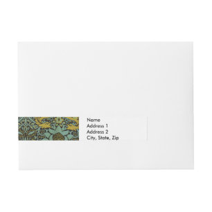 William Morris Peacock Dragon Wallpaper  Wraparound Address Label