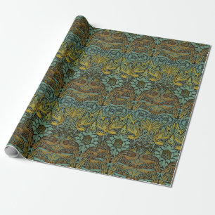 William Morris Peacock Dragon Wallpaper  Wrapping Paper