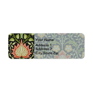 William Morris Persian Black Floral Tile Art