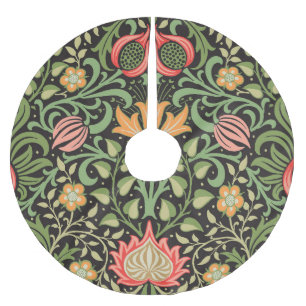 William Morris Persian Floral Antique Brushed Polyester Tree Skirt
