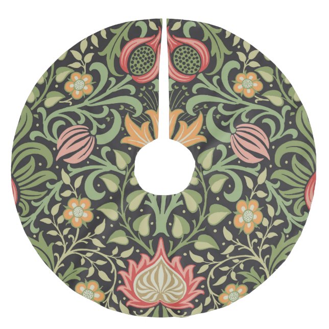 William Morris Persian Floral Antique Brushed Polyester Tree Skirt (Front)