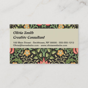 William Morris Persian Floral Antique Business Card