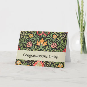 William Morris Persian Floral Antique Card