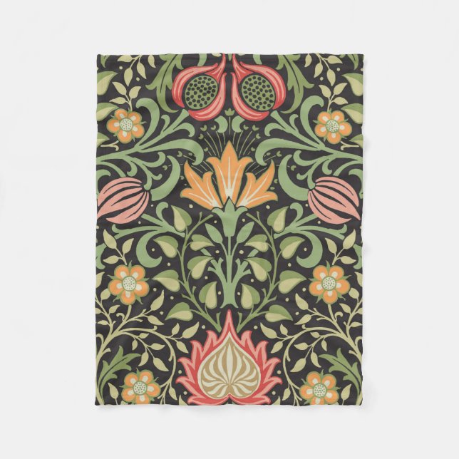William Morris Persian Floral Antique Fleece Blanket (Front)