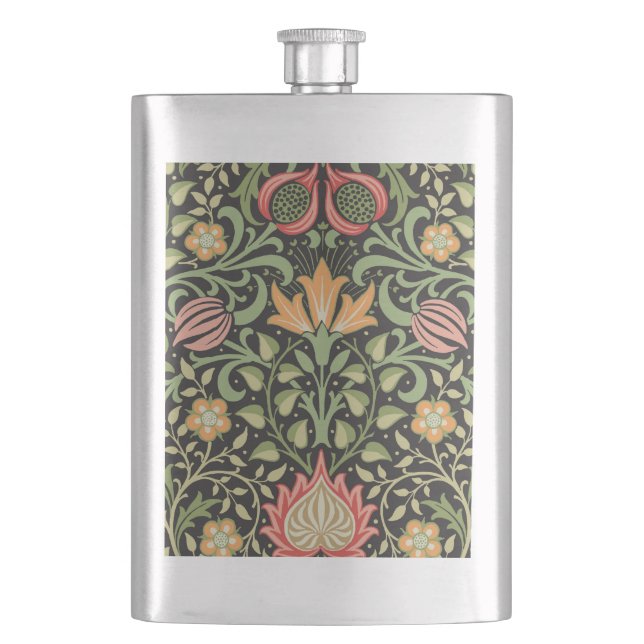 William Morris Persian Floral Antique Hip Flask (Front)