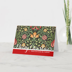 William Morris Persian Floral Antique Holiday Card