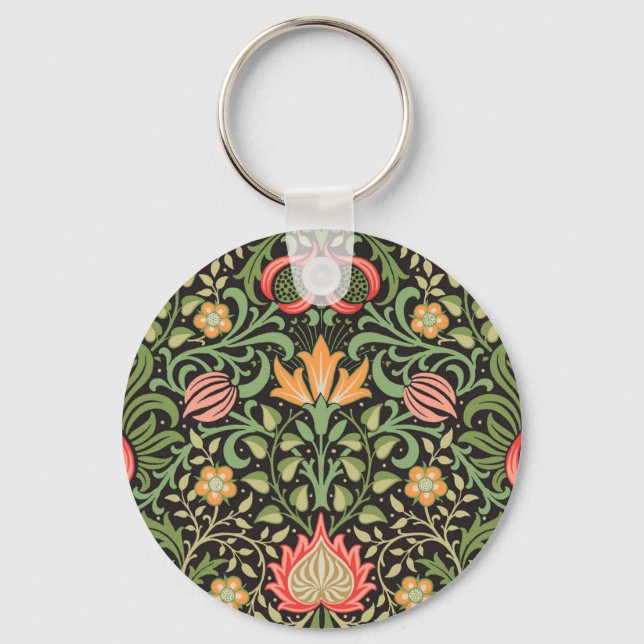 William Morris Persian Floral Antique Key Ring (Front)