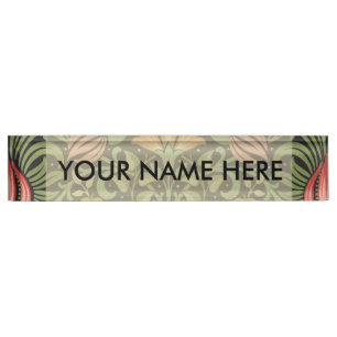 William Morris Persian Floral Antique Nameplate