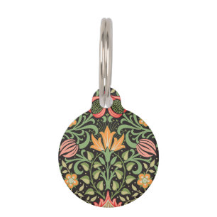 William Morris Persian Floral Antique Pet Tag