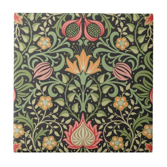 William Morris Persian Floral Antique Tile (Front)