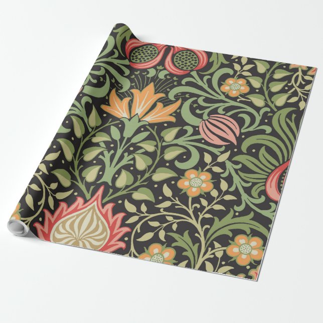 William Morris Persian Floral Antique Wrapping Paper (Unrolled)
