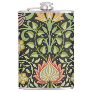 William Morris Persian Floral Botanical Design Hip Flask