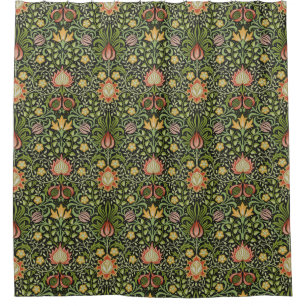 William Morris Persian Floral Botanical Design Shower Curtain