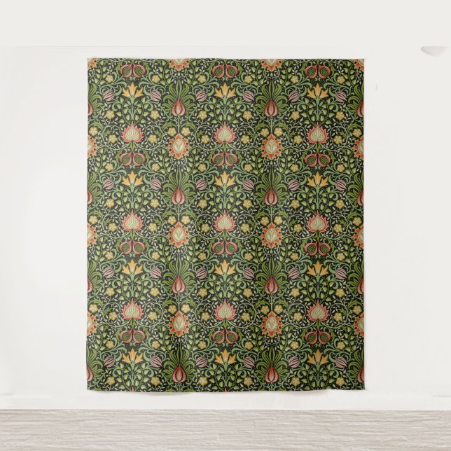 William Morris Persian Floral Botanical Design Tapestry (Front)