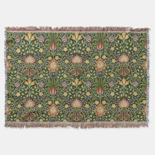 William Morris Persian Floral Botanical Design Throw Blanket