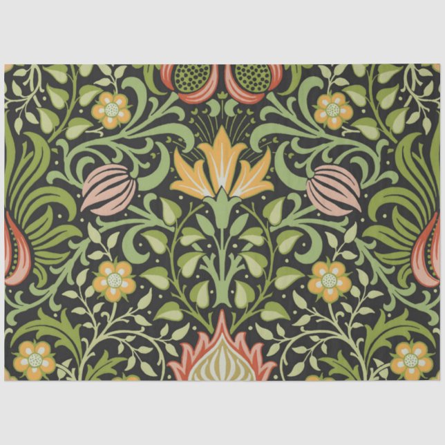 William Morris Persian Floral Botanical Design Tissue Paper (Front)