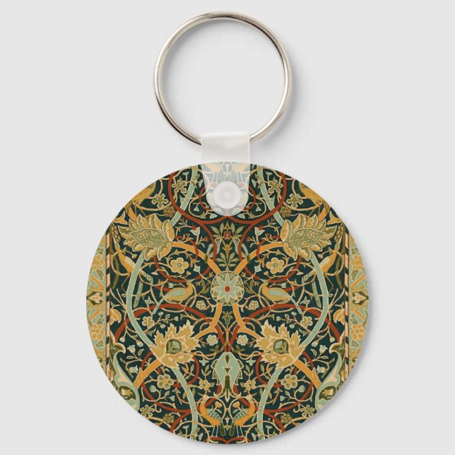 William Morris Persian Oriental Carpet Art Key Ring (Front)