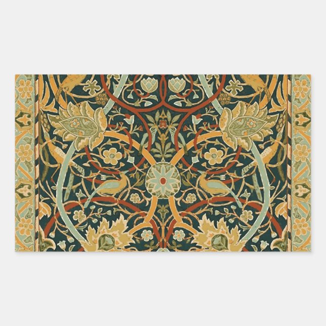 William Morris Persian Oriental Carpet Art Rectangular Sticker (Front)