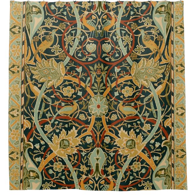 William Morris Persian Oriental Carpet Art Shower Curtain (Front)