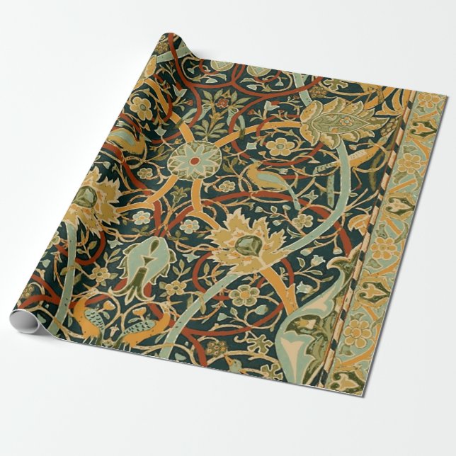 William Morris Persian Oriental Carpet Art Wrapping Paper (Unrolled)